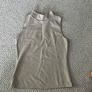 Beige high neck tank